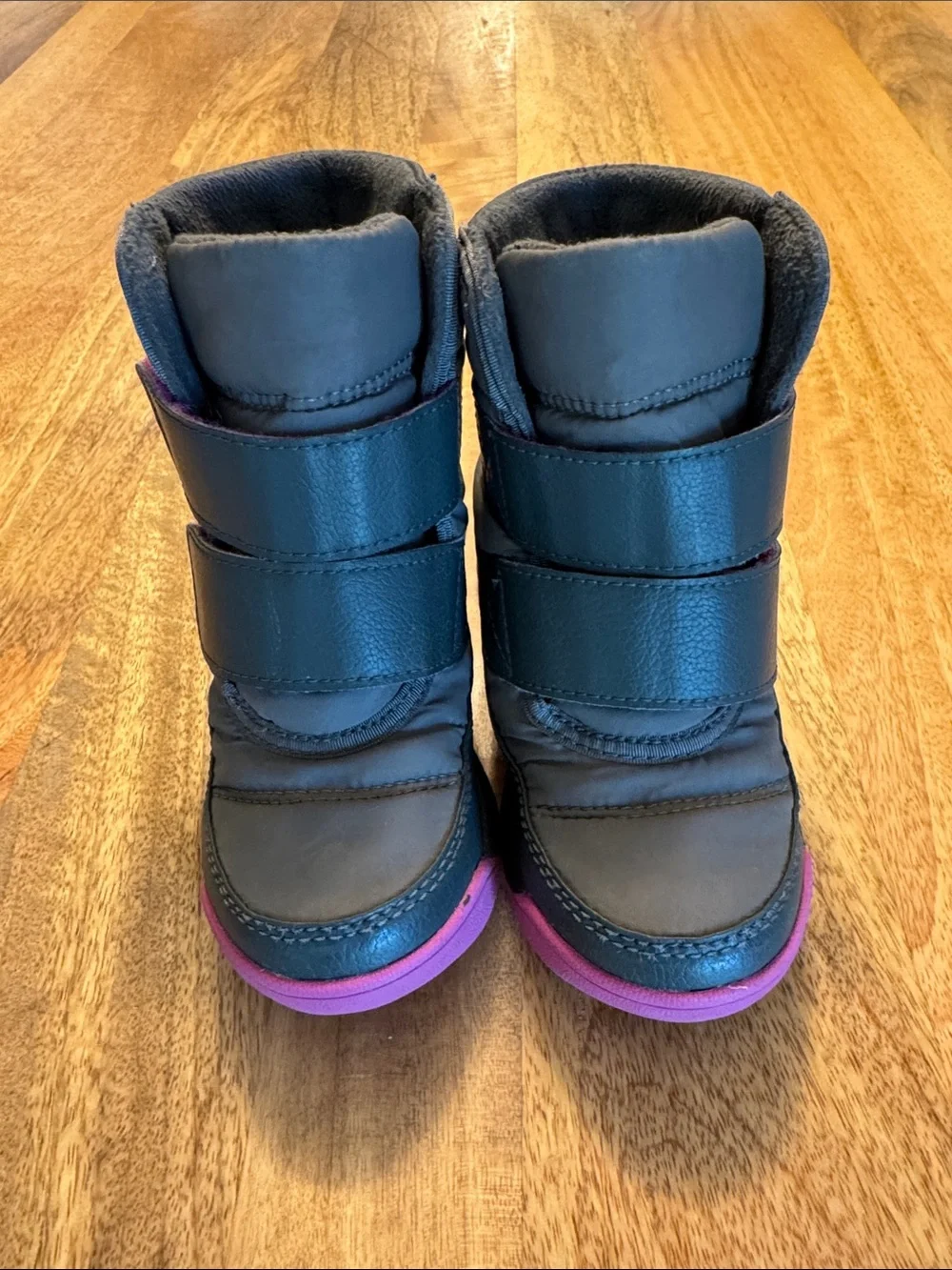 Sorel Kids Black Winter Boots with Pink Soles